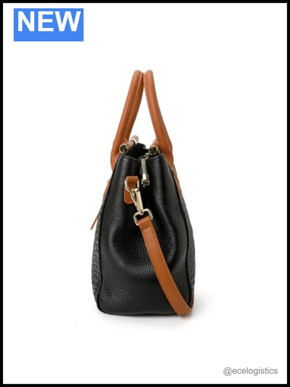 Genuine Leather Crocodile Embossed Top Handle Tote Bag, Detachable Strap, Large